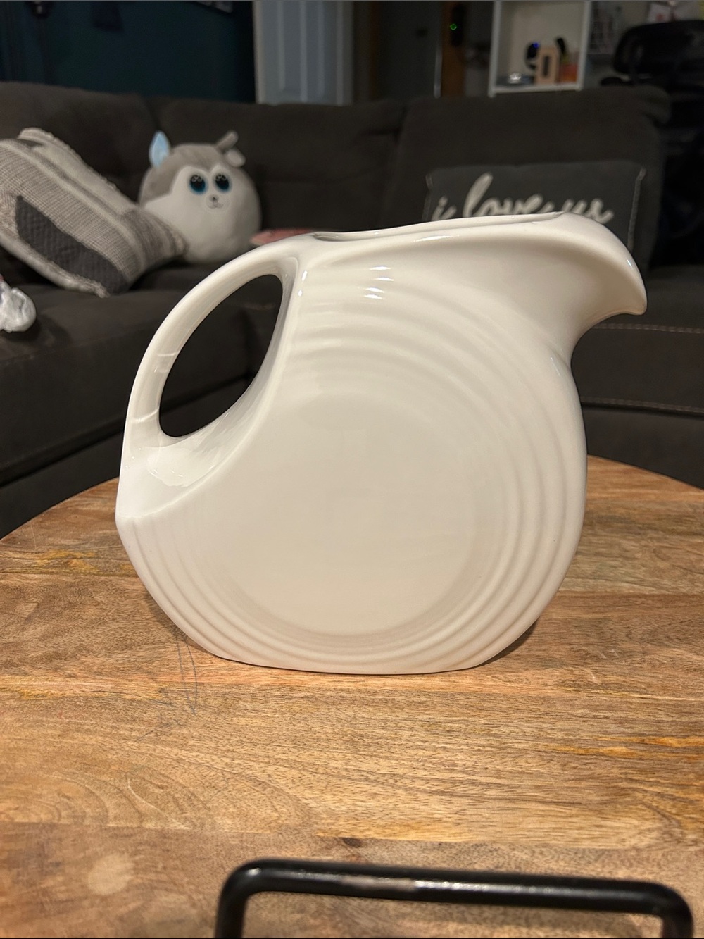 Fiestaware White Ceramic Disc Pitcher